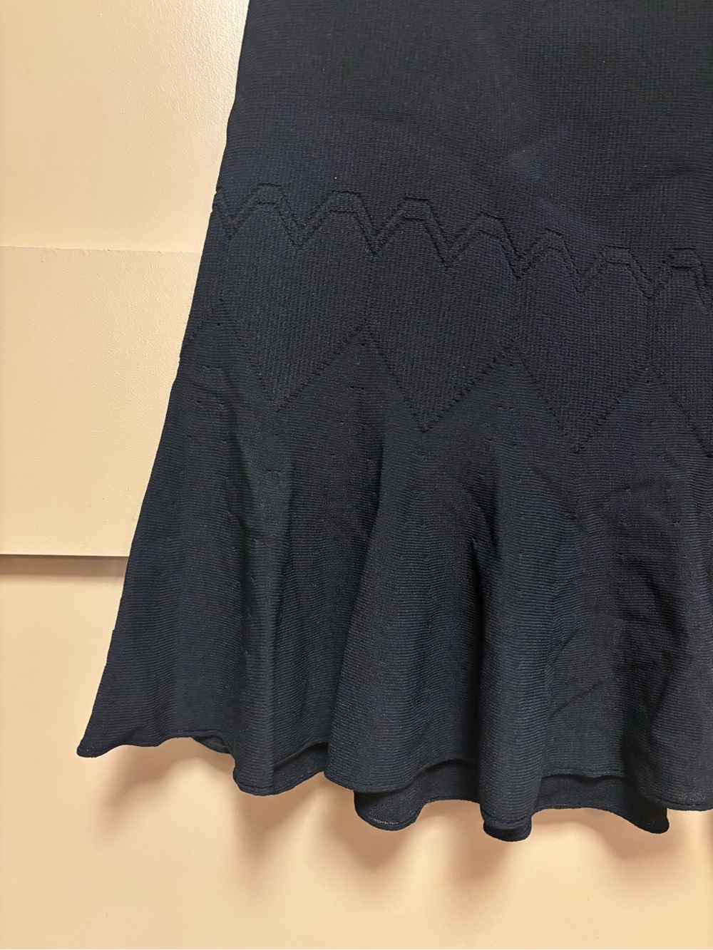 ALAÏA Vintage Mini Flare Skater Skirt Ribbed Knit Pleat Heart Perforated Bodycon - Picture 4 of 5